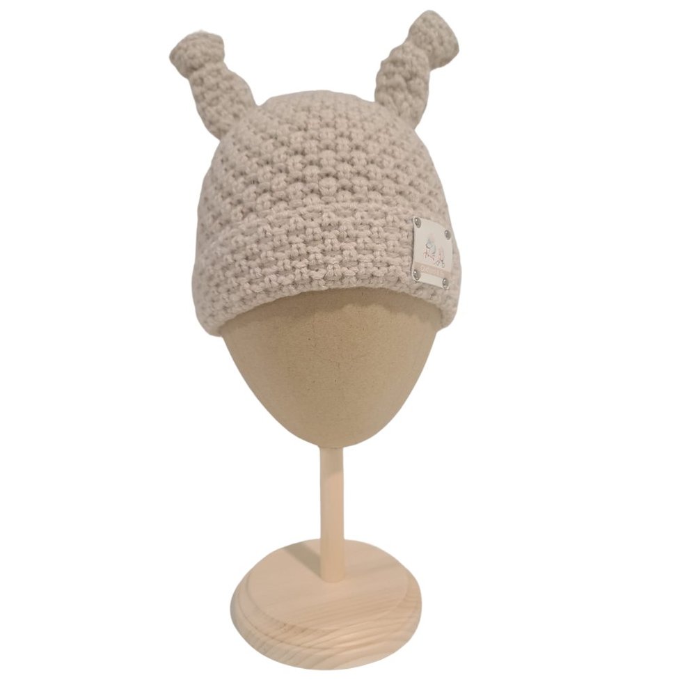 Luna Knit Beanie Hat, Beige